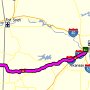Our route from Little Rock, AR to Honobia, OK.